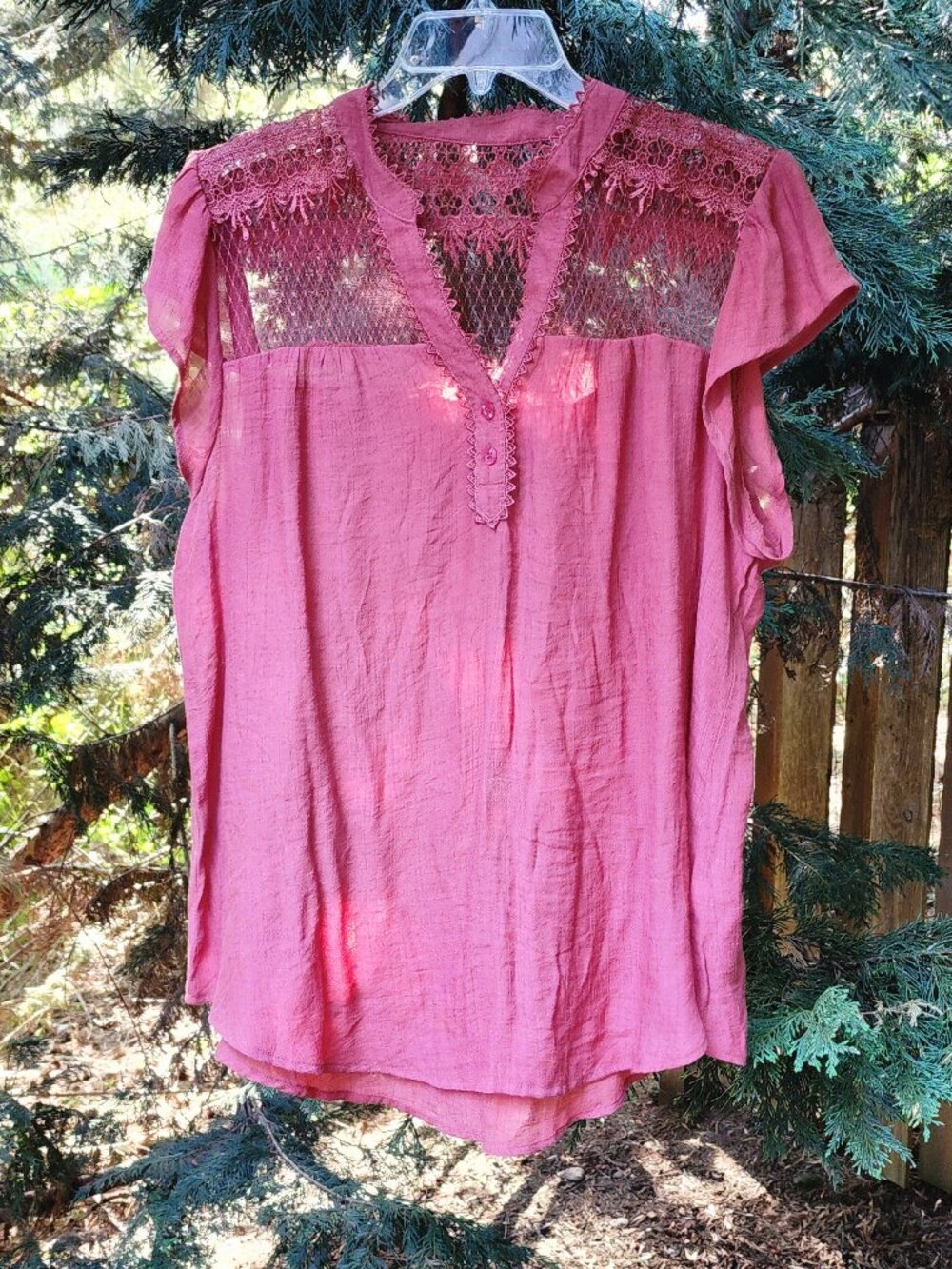 EUC Women's 1X Perch by Blu Pepper flutter sleeve pullover burnt orange top
